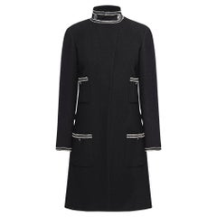Chanel Paris / Singapore Runway Black Tweed Coat