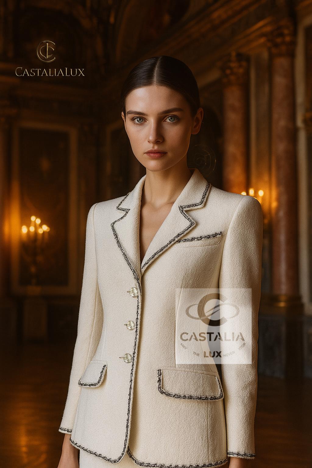 da uomo o donna Chanel Paris / Venice Baroque Ecru Teed Jacket 36 FR in vendita