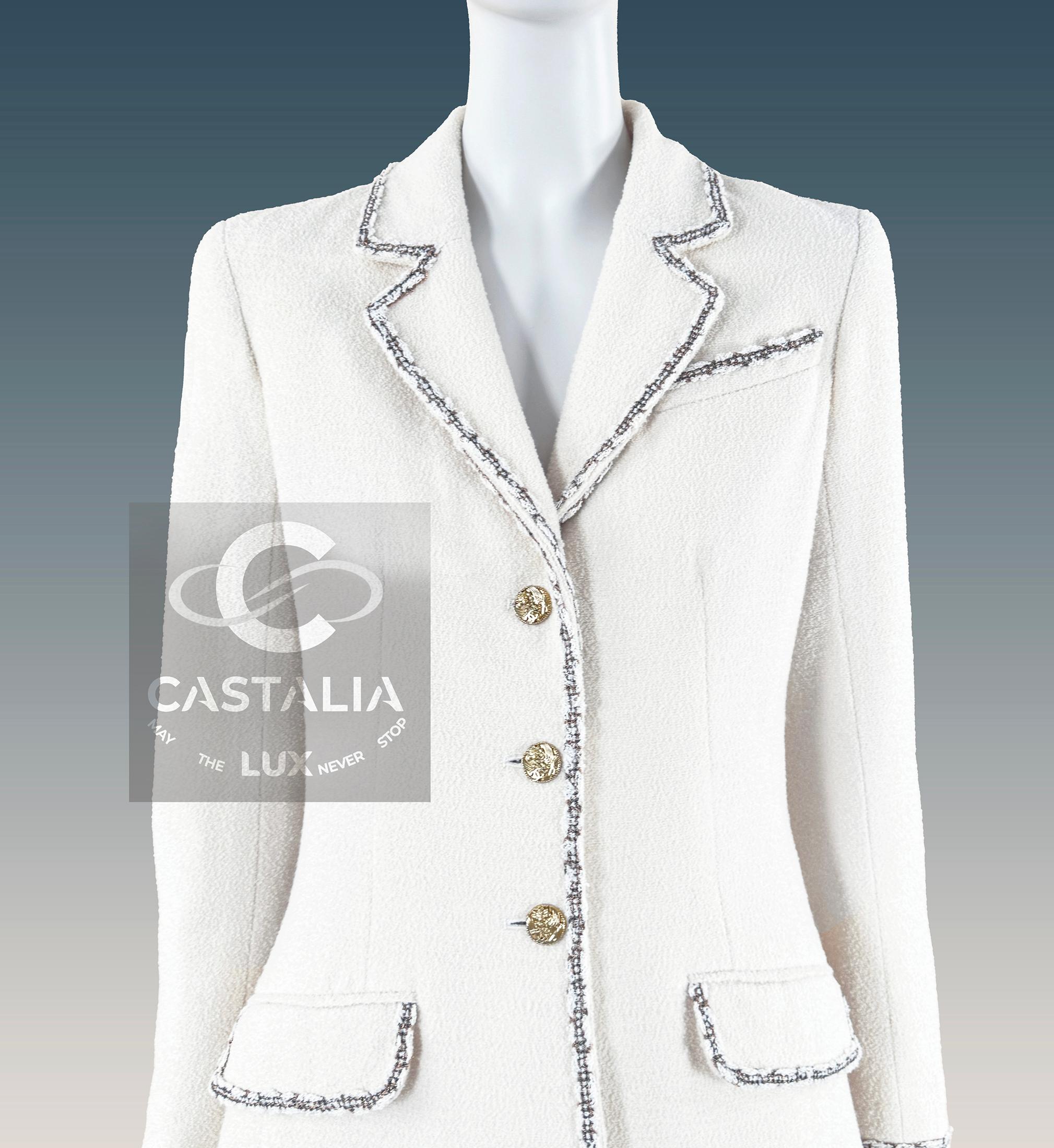 Chanel Paris / Venice Baroque Ecru Teed Jacket 36 FR in vendita 1