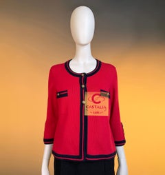 CHANEL Paris / VENEDIG Collectional Rote Kaschmirjacke 40 FR