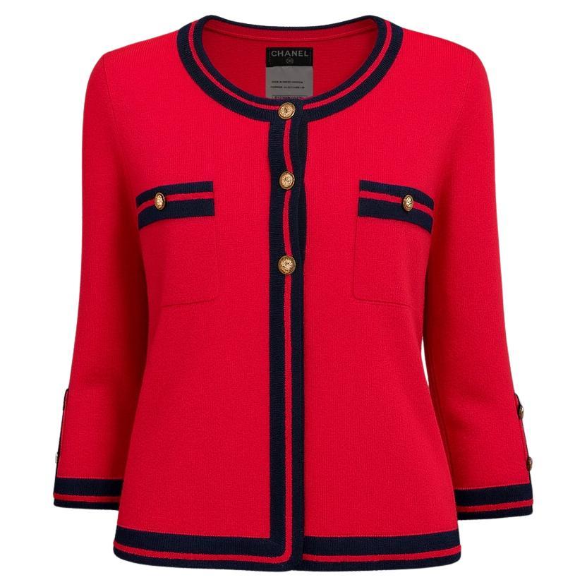 CHANEL Paris / VENICE Collectible Red Cashmere Jacket 40 FR