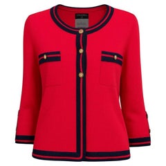 CHANEL Paris / VENICE Collectible Red Cashmere Jacket 40 FR
