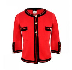 CHANEL Paris / Venice Icon Red Cashmere Jacket 40 FR