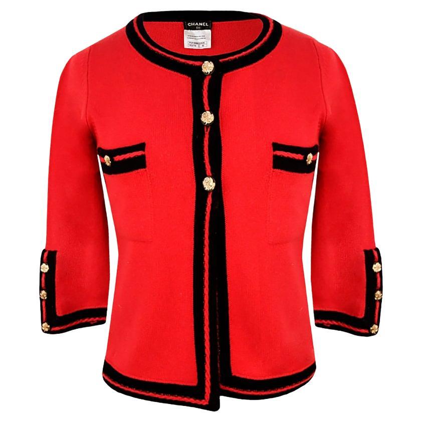 CHANEL Paris / Venice Icon Red Cashmere Jacket 40 FR
