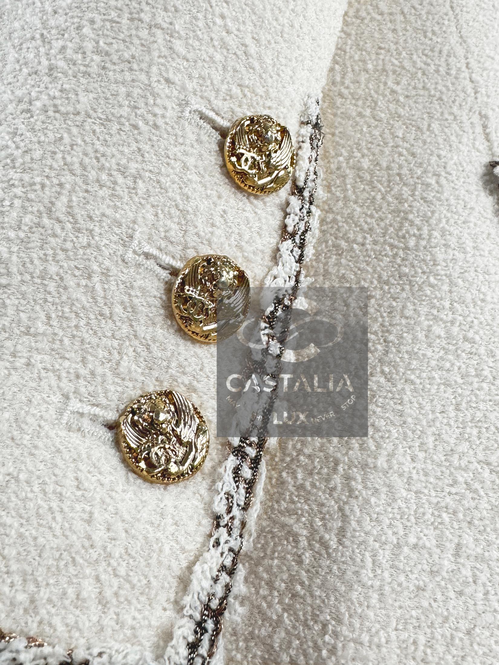 Chanel Paris / Venice Legendary Ecru Tweed Jacket 36 FR en vente 4