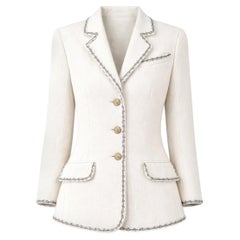 CHANEL Paris / Venice Legendary Ecru Tweed Jacket 36 FR