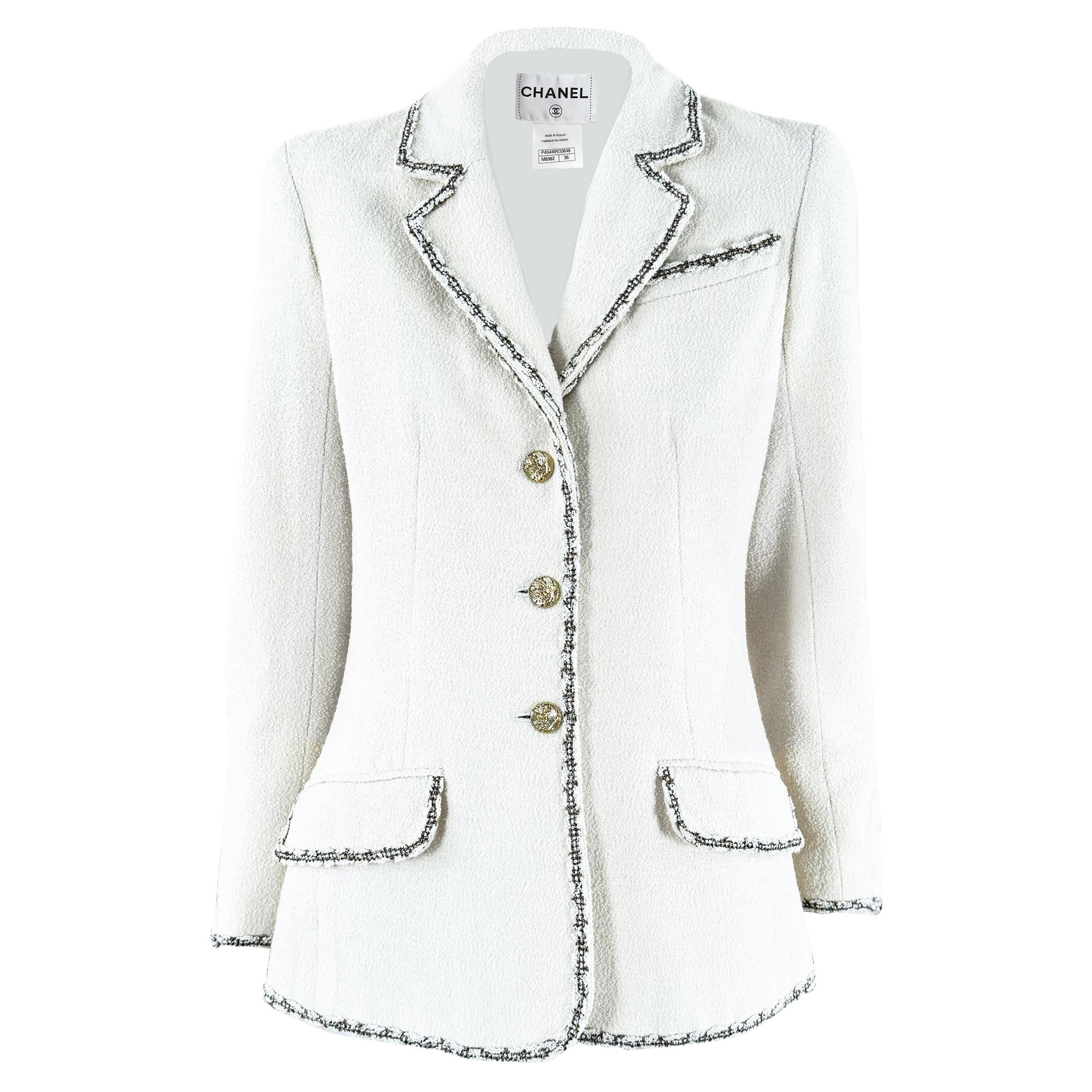 CHANEL París / Venecia Legendaria Chaqueta de tweed crudo 36 FR en venta