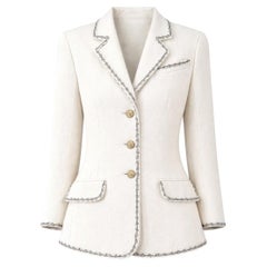 CHANEL Paris / Venice Legendary Ecru Tweed Jacket 36 FR