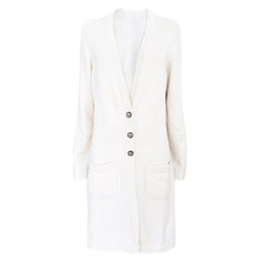 Chanel Paris / Venice New Ecru Cashmere Cardi Coat 46 FR