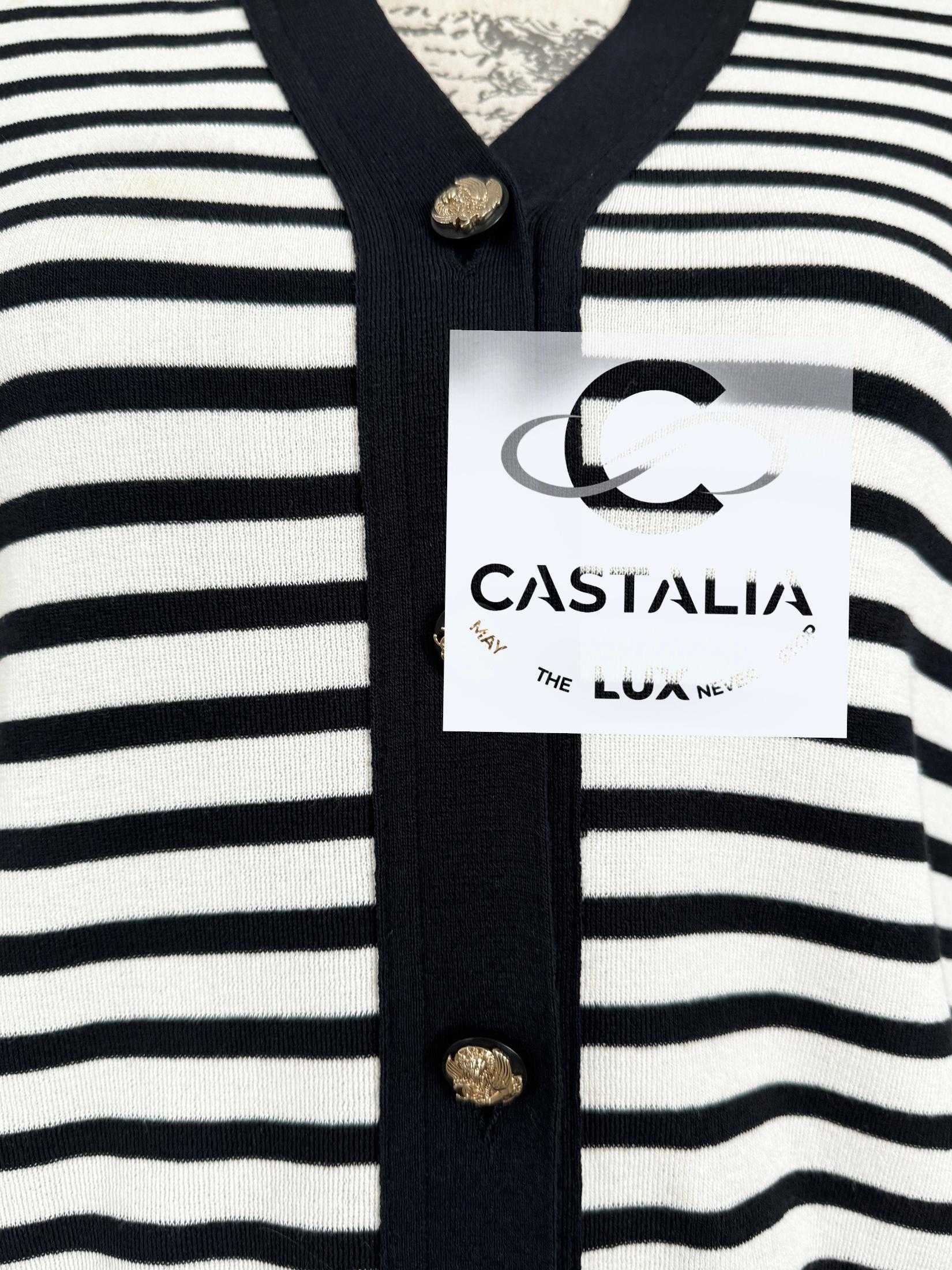 Cardigan a righe marittime di Chanel Paris / Venice Rare  38 FR in vendita 5