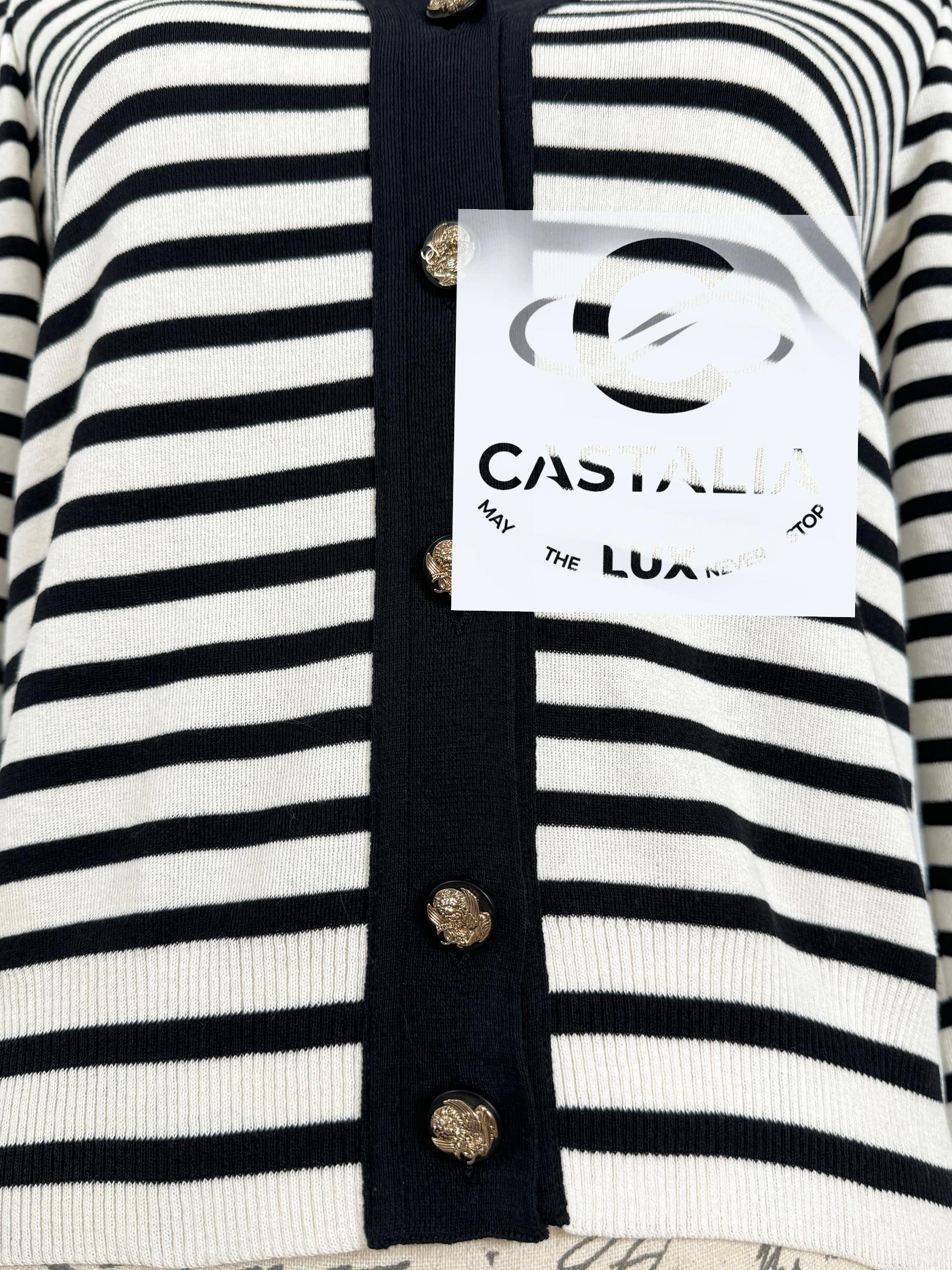 Cardigan a righe marittime di Chanel Paris / Venice Rare  38 FR in vendita 6