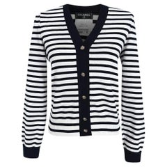 Chanel Paris / Venice Rare Maritime Striped Cardigan  38 FR