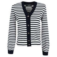 CHANEL Paris / Venice Rare Maritime Striped Cardigan 38 FR