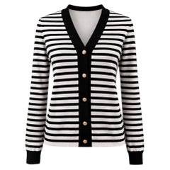 CHANEL Paris / Venise Rare Maritime Cardigan rayé 38 FR