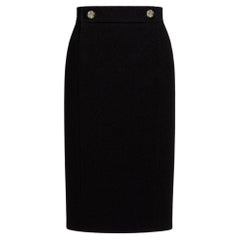 CHANEL Paris / VENICE Runway Black Tweed Skirt 36 FR