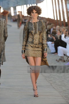 CHANEL Paris / Venedig Laufsteg Schimmerndes Barockkleid 42 FR