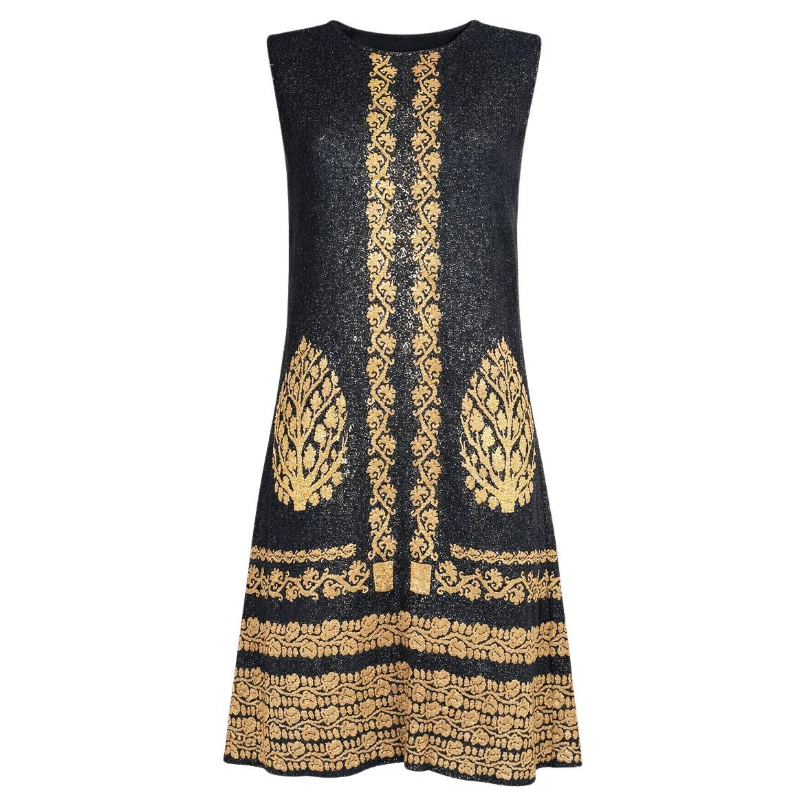 CHANEL Paris / Venice Runway Shimmering Baroque Dress 42 FR