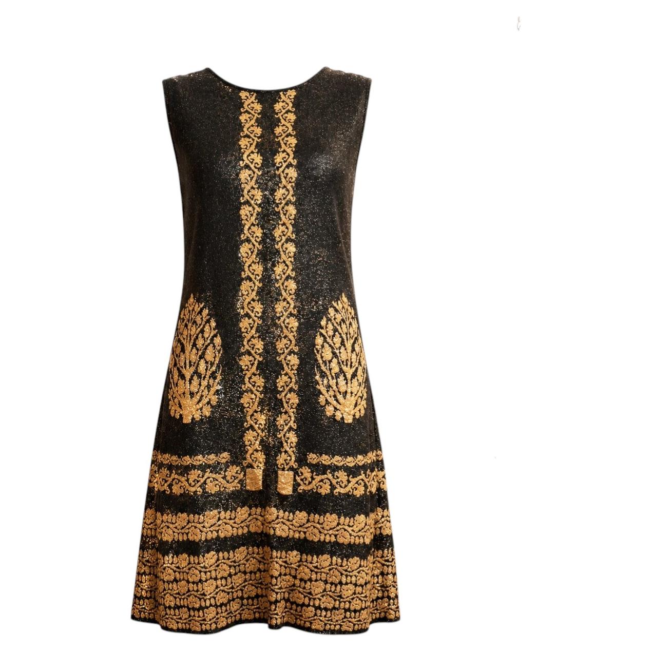 CHANEL Paris / Venice Runway Shimmering Baroque Dress 42 FR