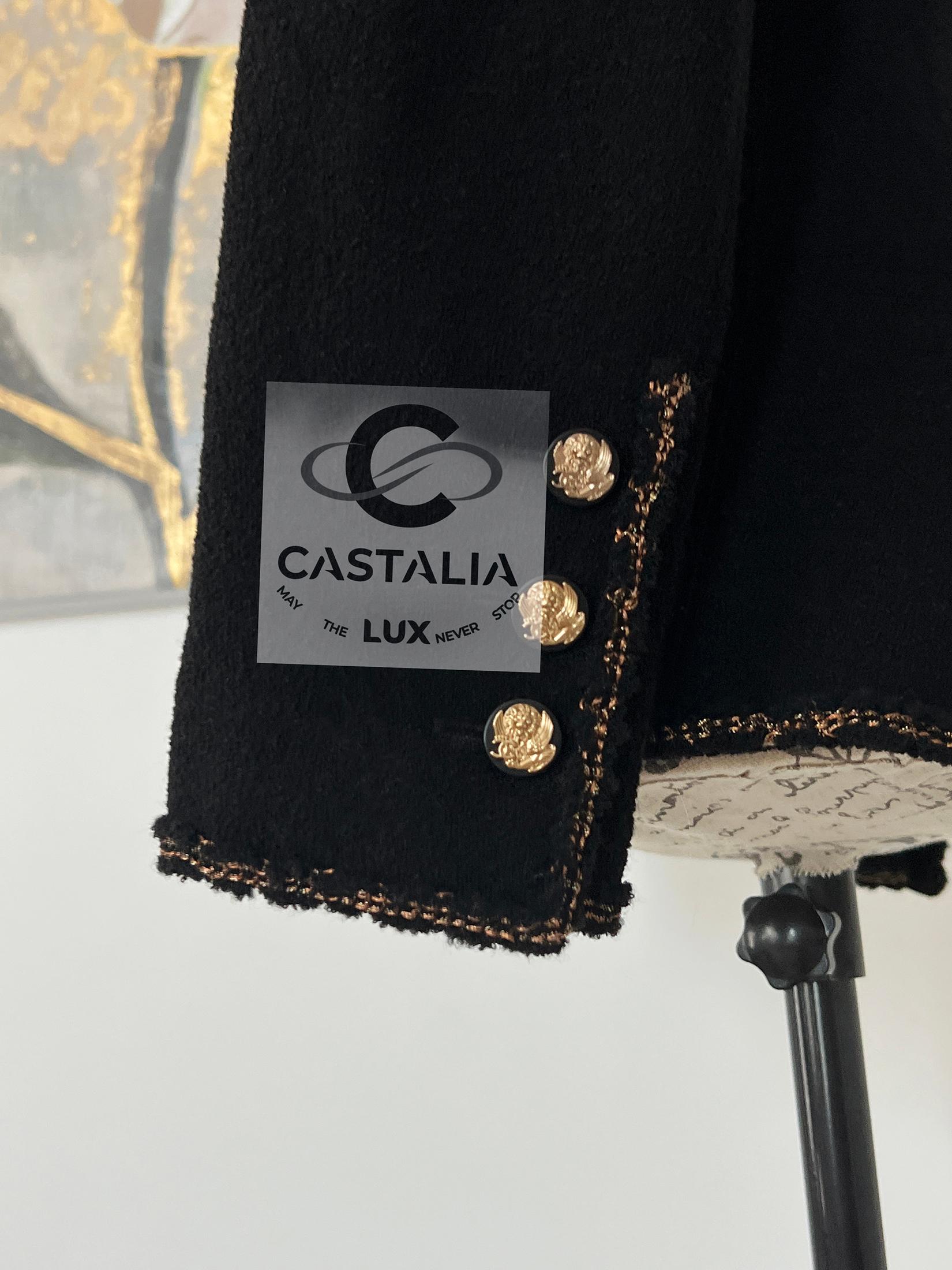 Chanel Paris / VENICE Statement Black Tweed Jacket 38 FR For Sale 4