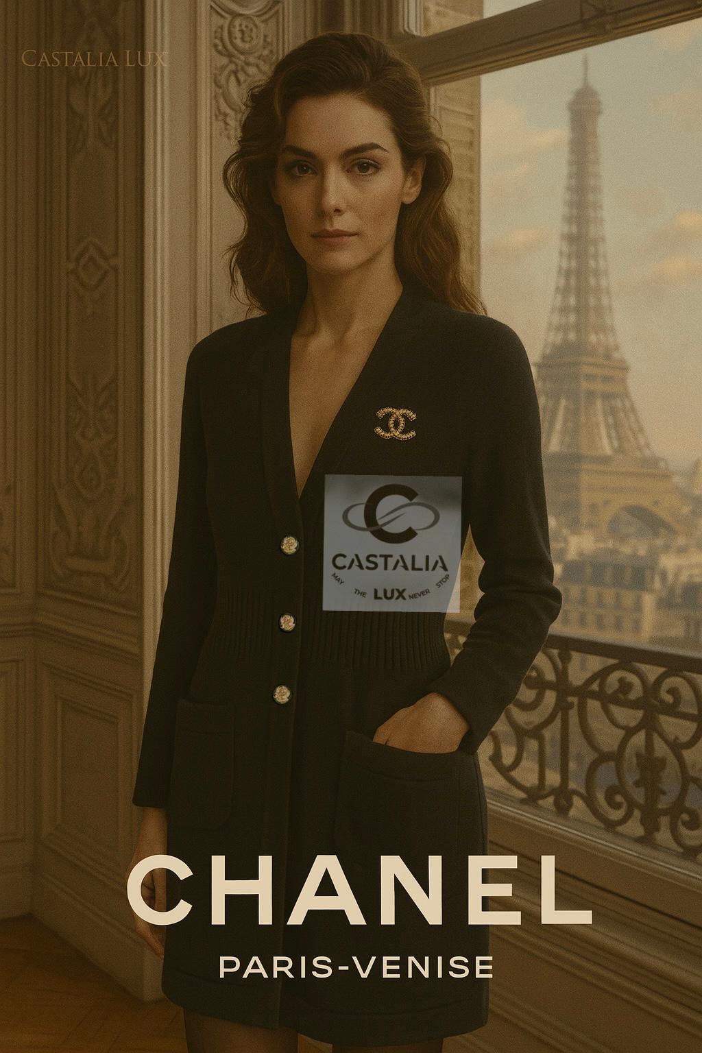  Chanel Paris / Venice Cardigan noir Timeless Grace 46 FR Unisexe 