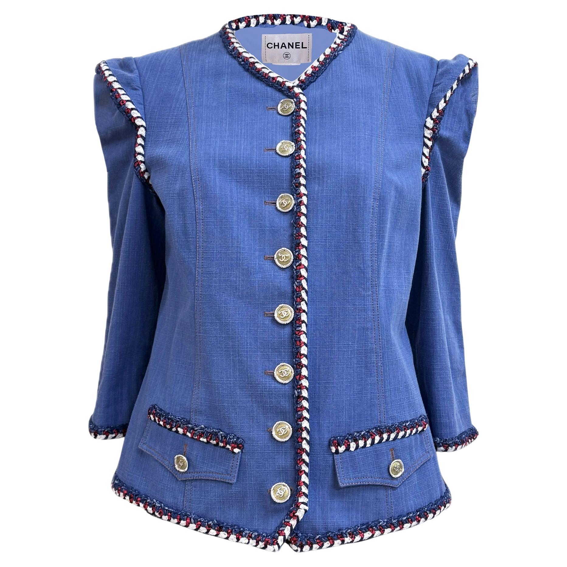Chanel Paris / Versailles Baroque Opulence Denim Jacket 42 FR