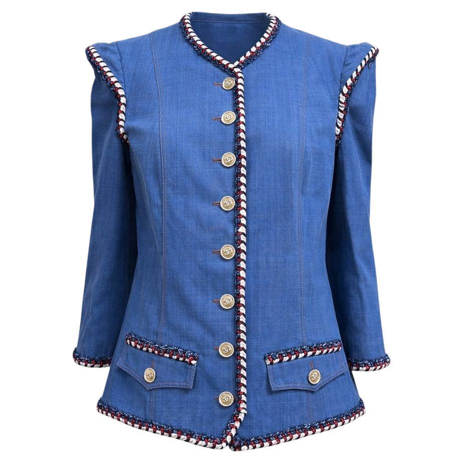 CHANEL Paris / VERSAILLES Baroque Style Denim Jacket 42 FR