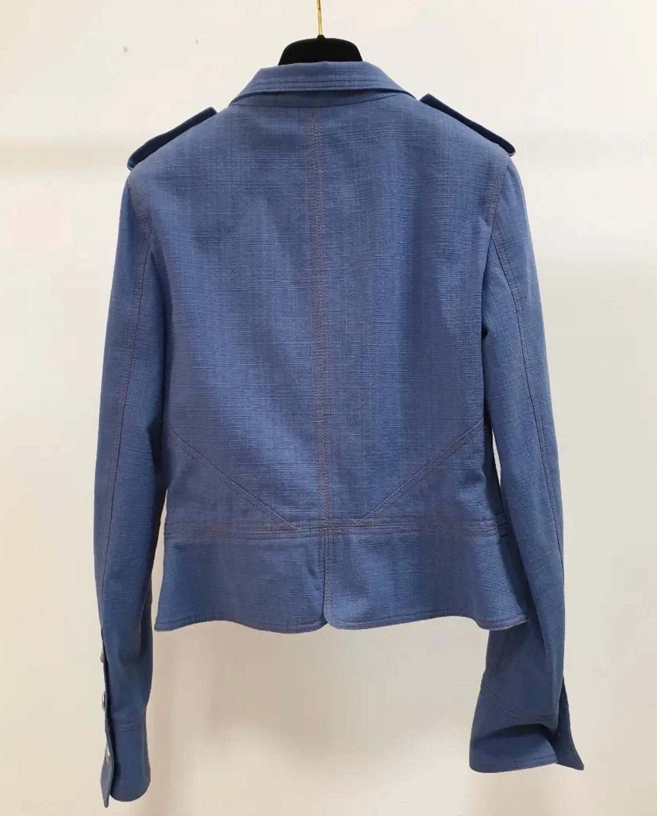 CHANEL Paris-Versailles Blue Jacket In Excellent Condition For Sale In Krakow, PL