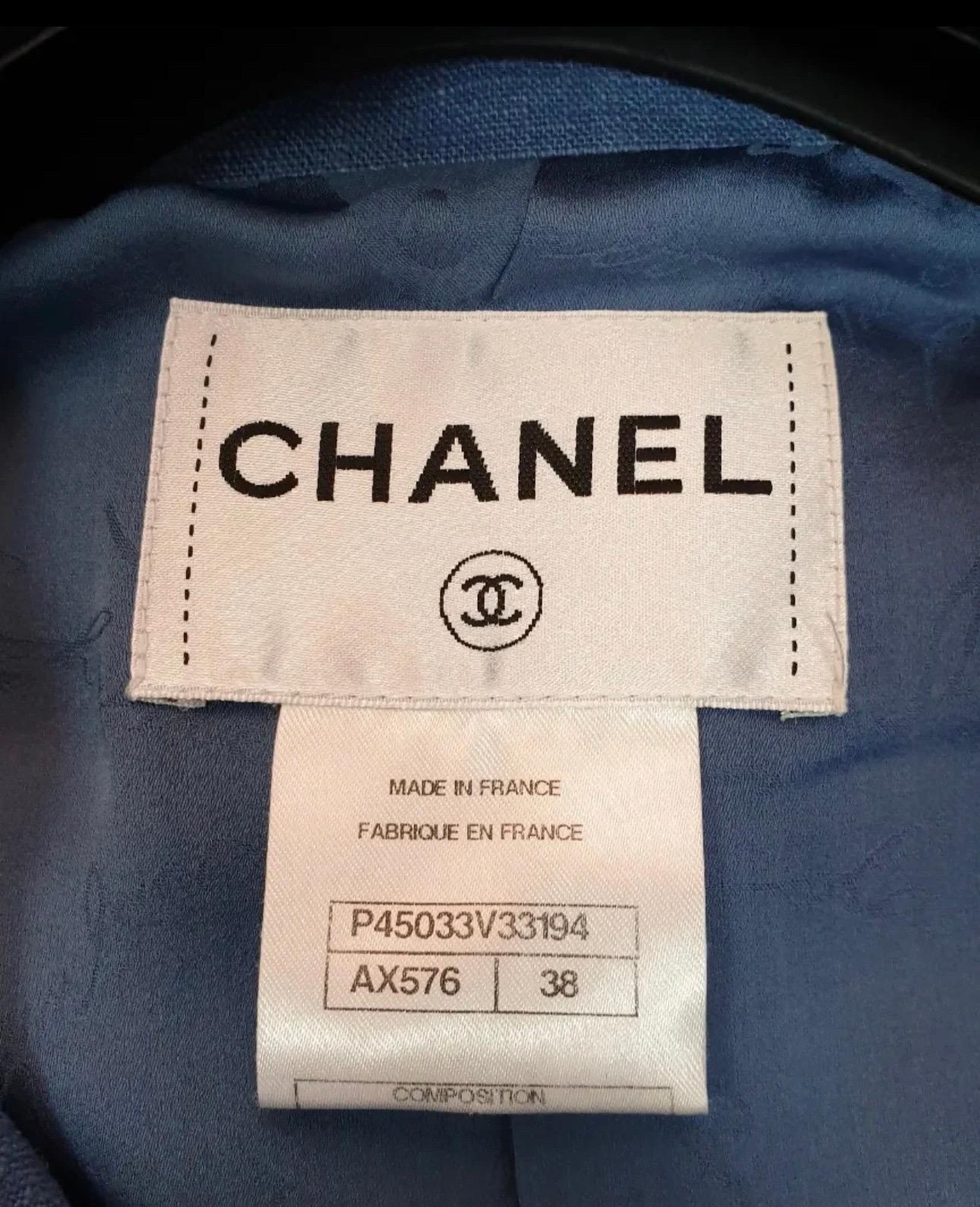 CHANEL Paris-Versailles Blue Jacket For Sale 1