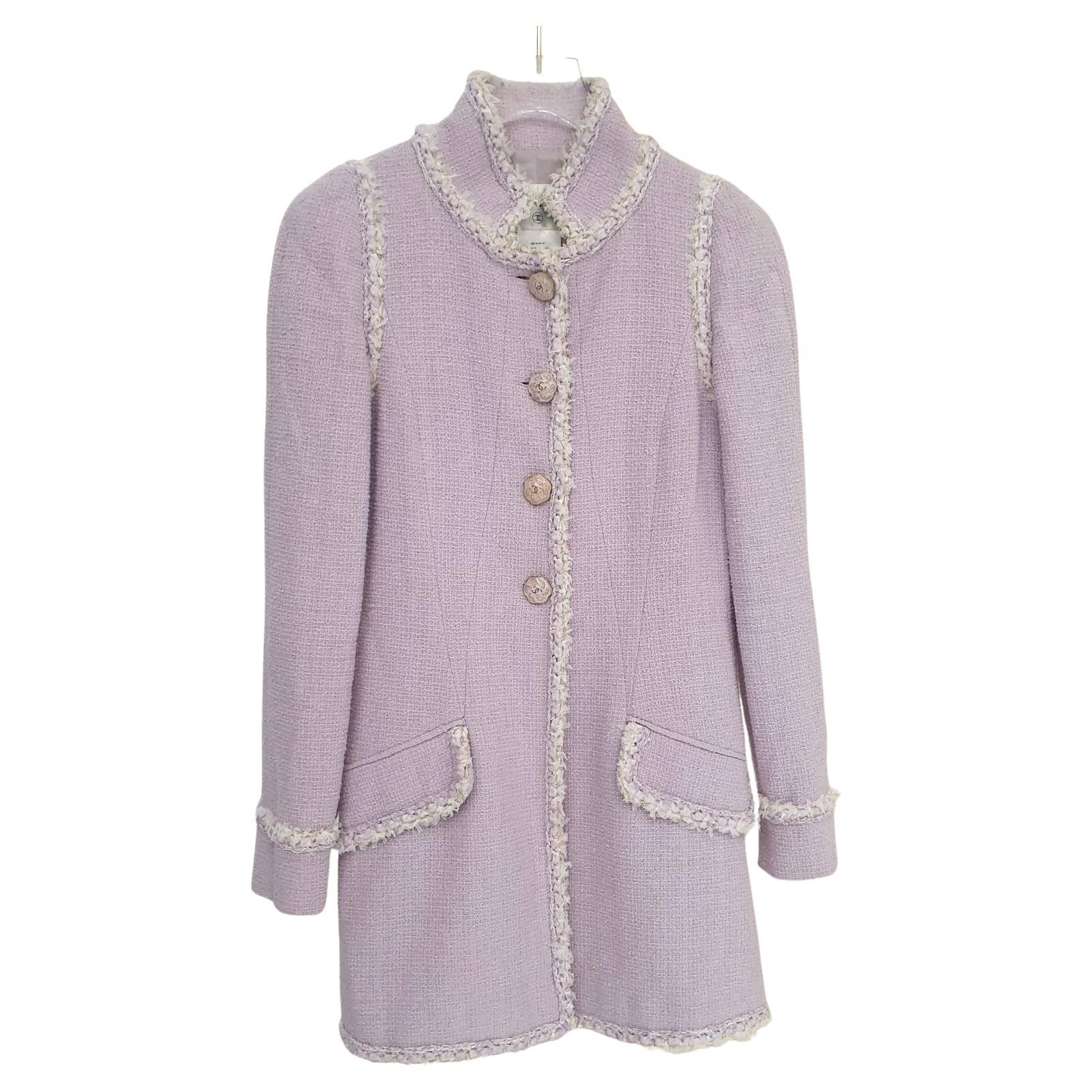 Chanel Paris Versailles Lavender Tweed Jacket - Size 38 FR