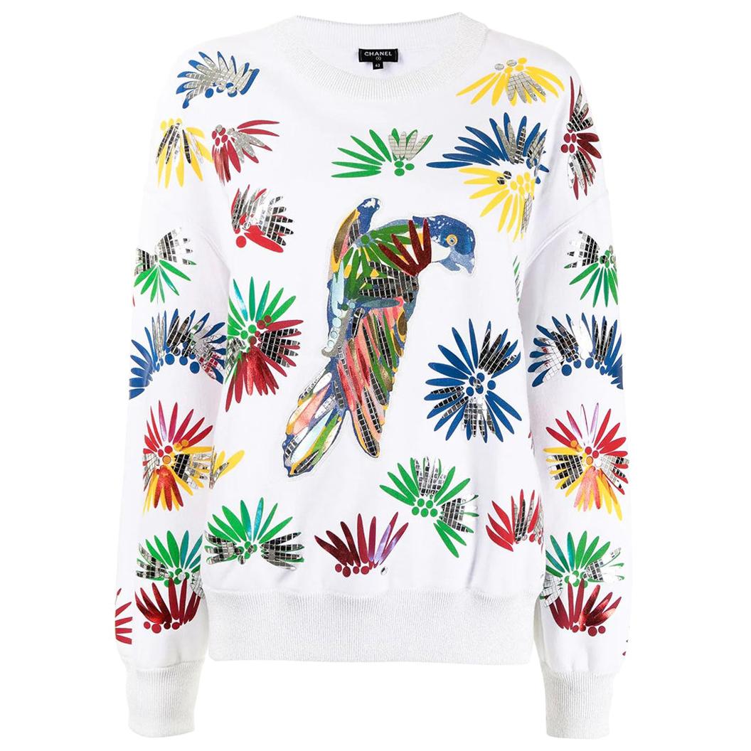 Chanel Parrot Cotton Pullover