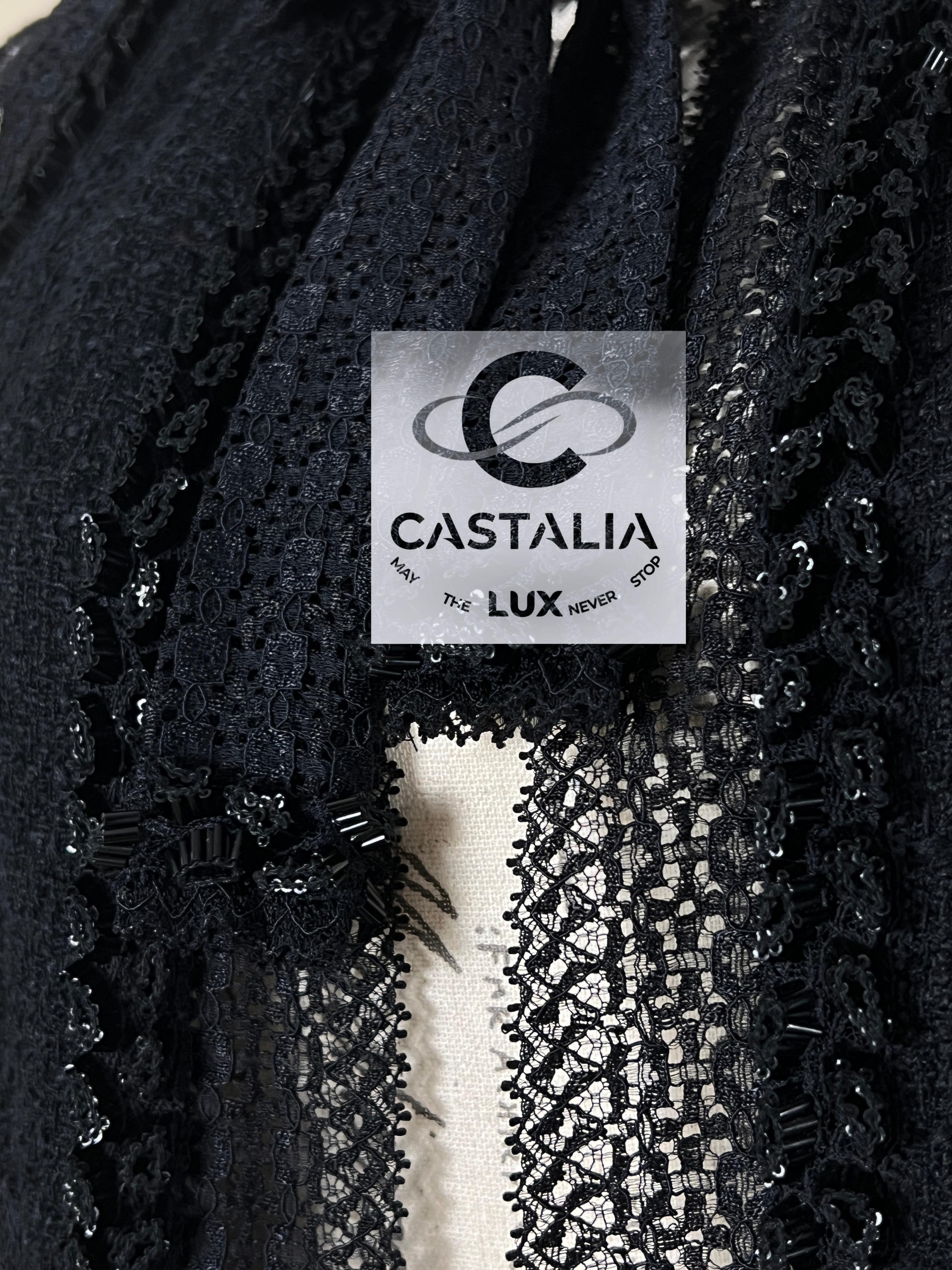 Chanel Parsi / Miami Jewel Detail Black Tweed Jacket 40 FR en vente 5
