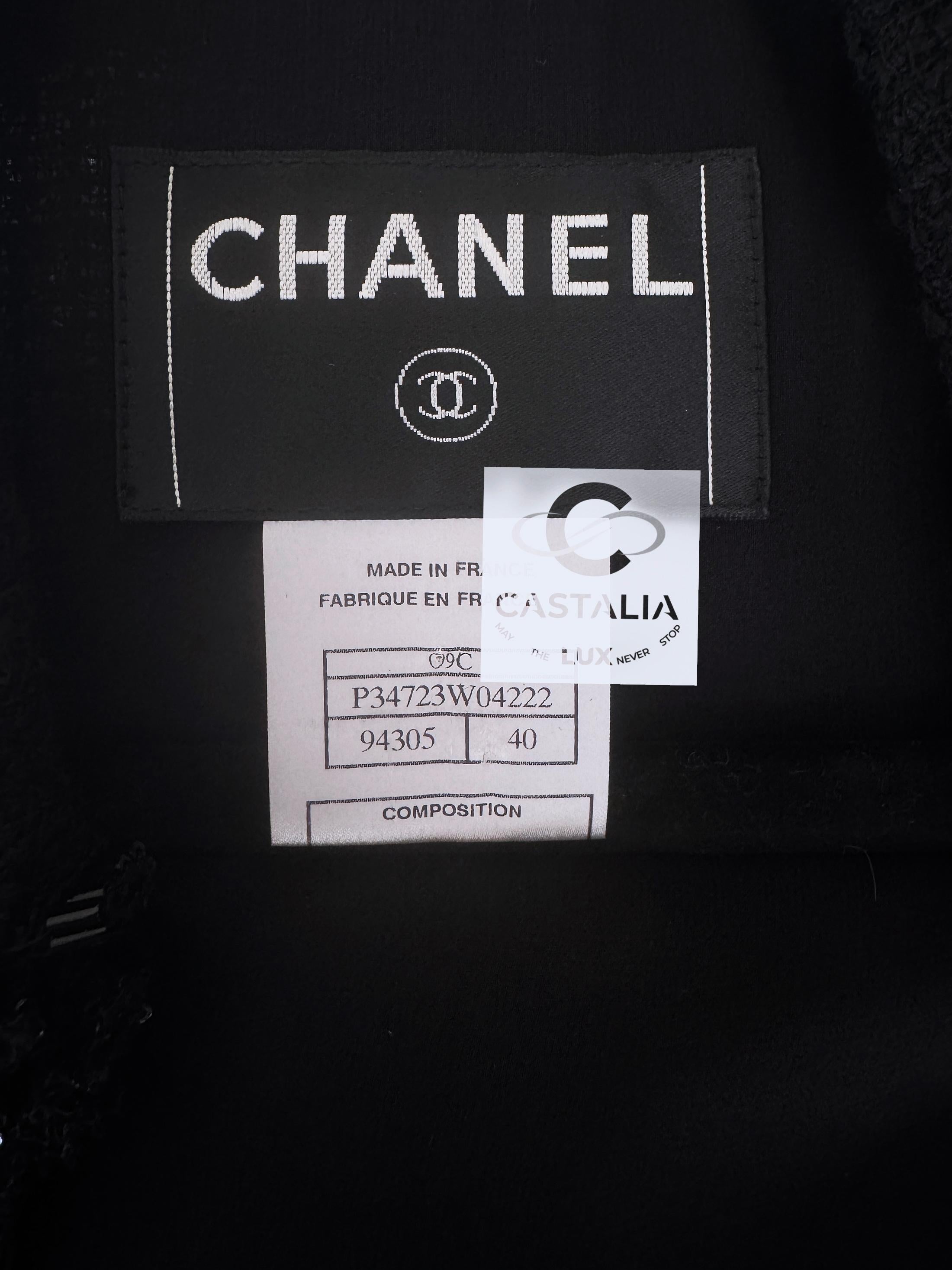 Chanel Parsi / Miami Jewel Detail Black Tweed Jacket 40 FR en vente 10