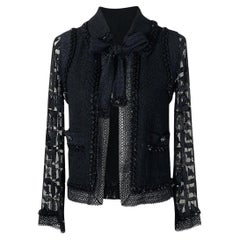Chanel Parsi / Miami Jewel Detail Black Tweed Jacket