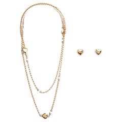 Chanel Parure Collier Sautoir et Boucles 2024 Heart Chain Necklace and Stud Set