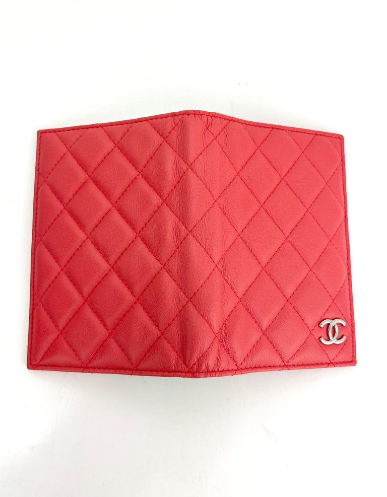 CHANEL Passport Holder Coral Quilted Calfskin Leather Wallet at 1stDibs