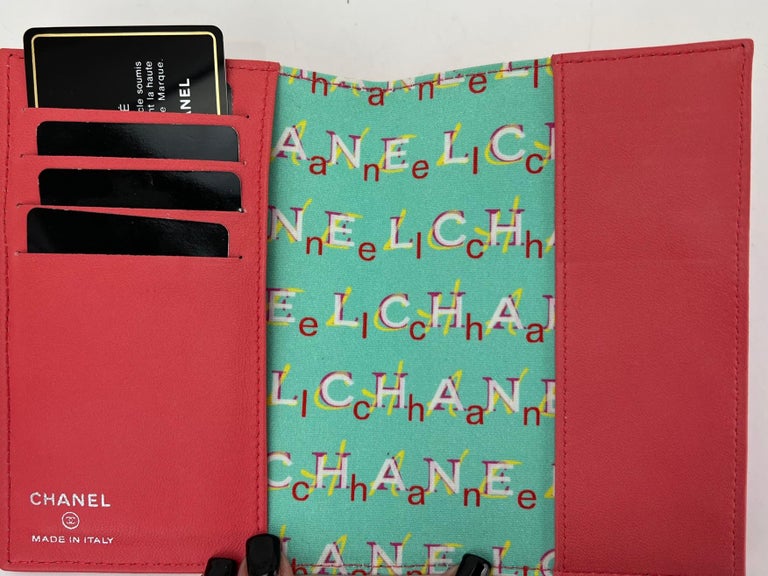 CHANEL Passport Holder Coral Quilted Calfskin Leather Wallet at 1stDibs