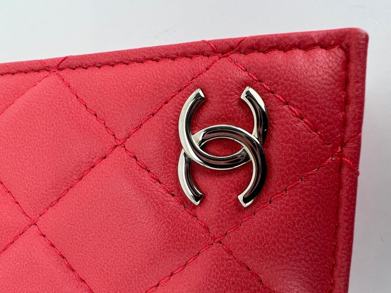 CHANEL Passport Holder Coral Quilted Calfskin Leather Wallet at 1stDibs