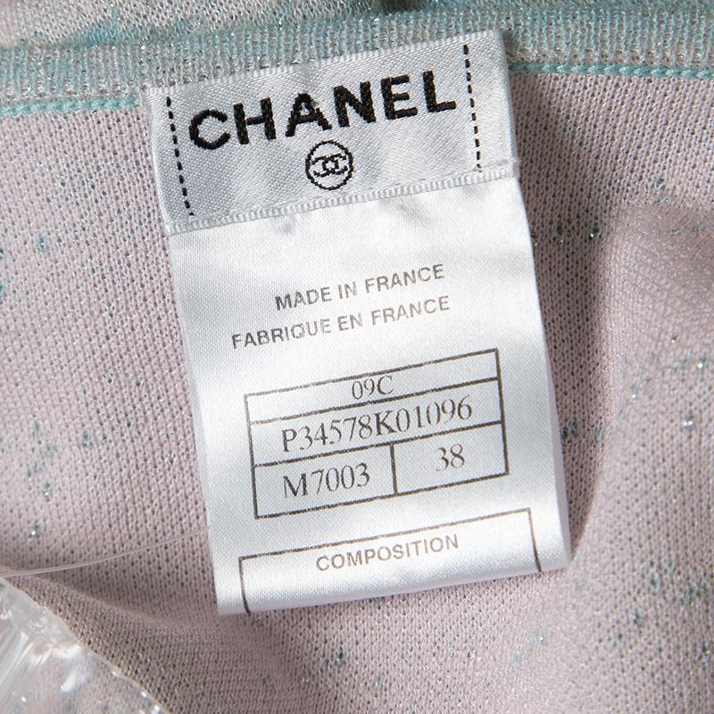 Women's Chanel Pastel Lurex Knit Cutout Armhole Detail Long Sleeve Tunic M