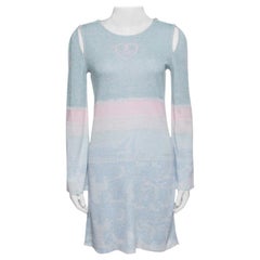 Chanel Pastel Lurex Knit Cutout Armhole Detail Long Sleeve Tunic M