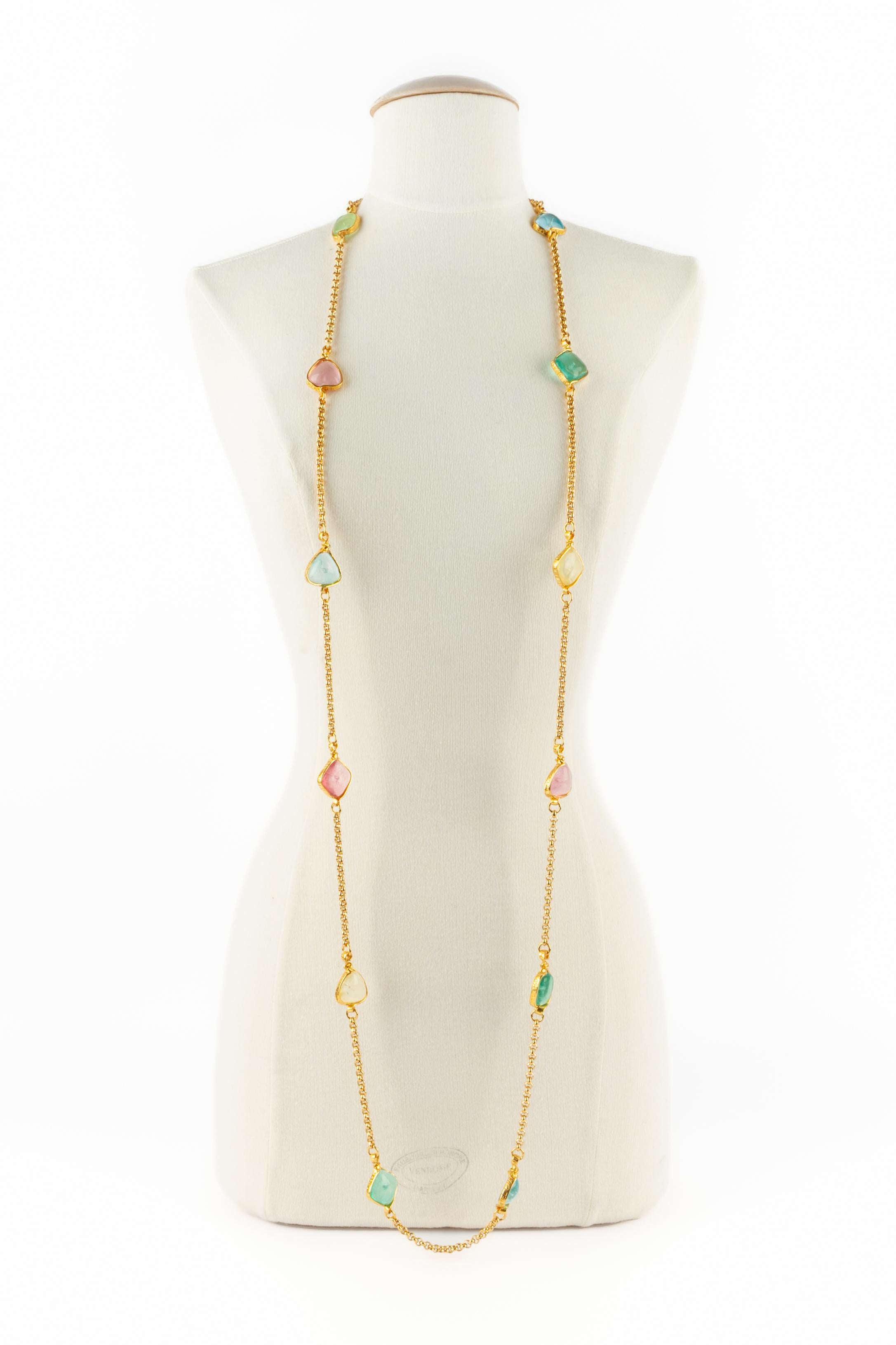 Chanel pastellfarbenes Collier Frühjahr 1996 im Angebot 7