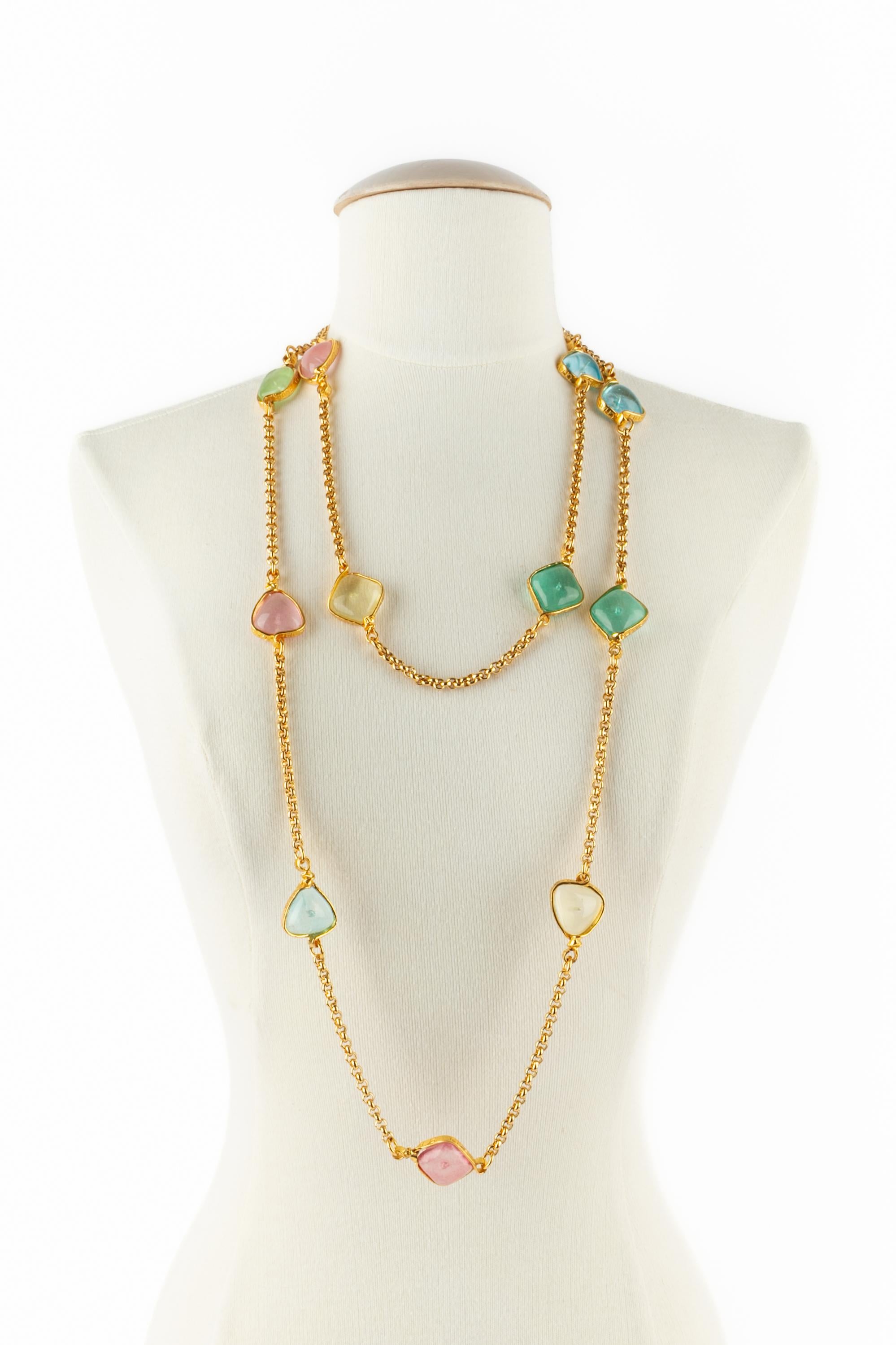 Chanel pastellfarbenes Collier Frühjahr 1996 im Angebot 8