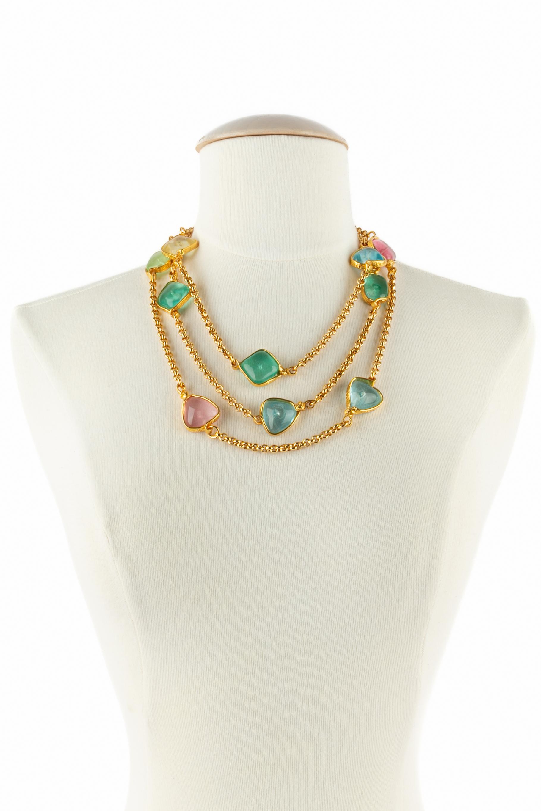 Chanel pastellfarbenes Collier Frühjahr 1996 im Angebot 9