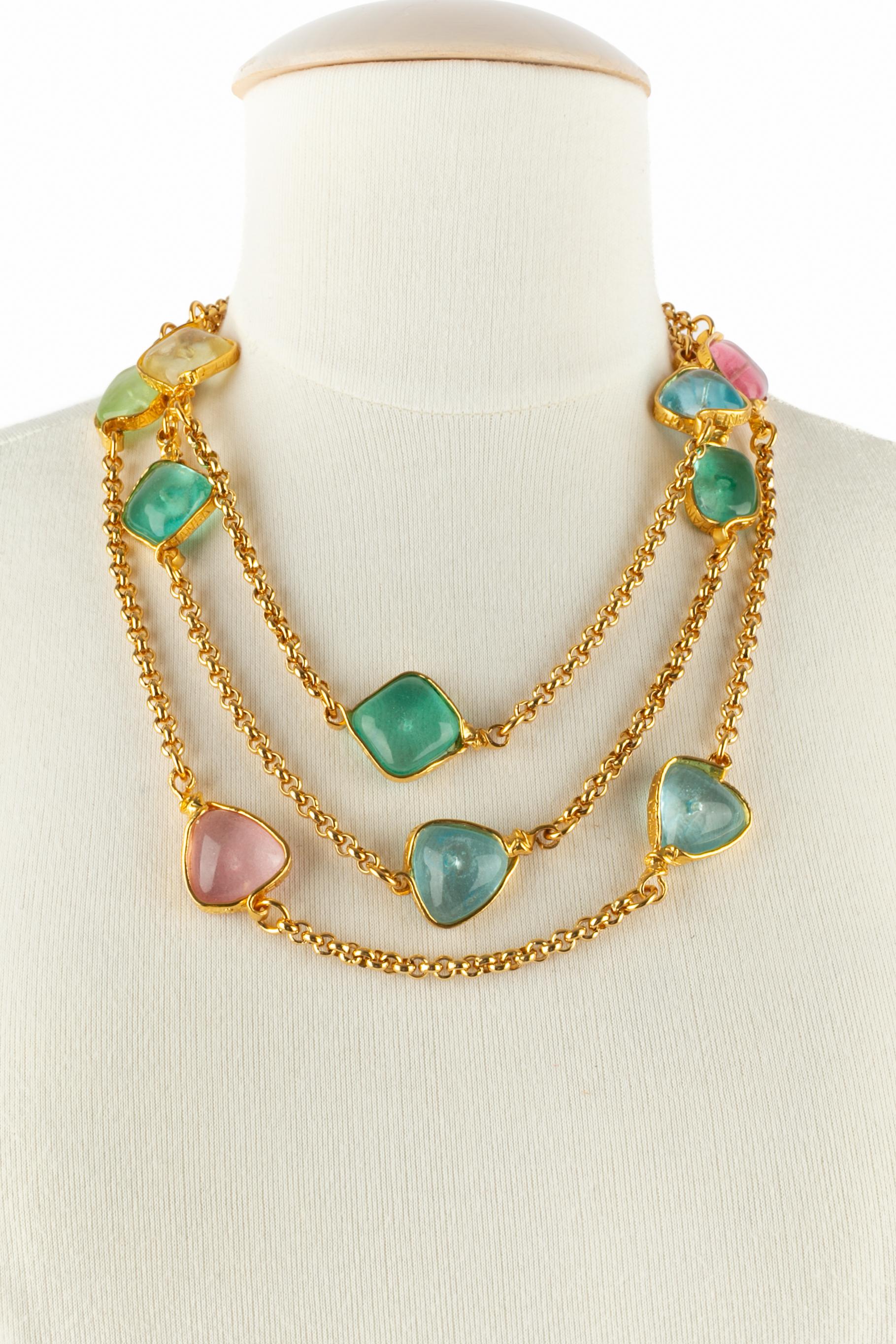 Chanel pastellfarbenes Collier Frühjahr 1996 im Angebot 10