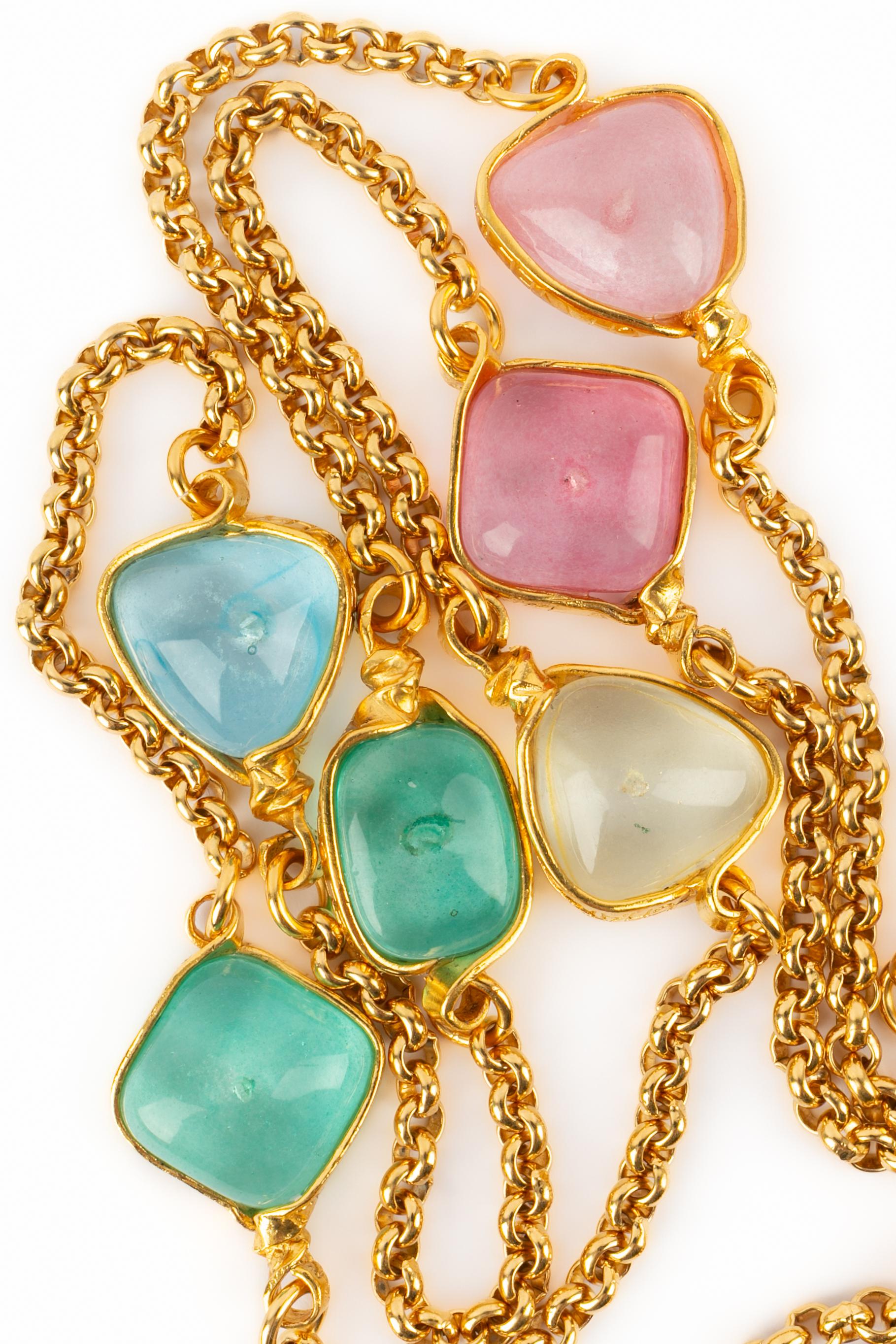 Chanel pastellfarbenes Collier Frühjahr 1996 im Angebot 3