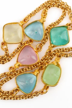 Chanel pastellfarbenes Collier Frühjahr 1996