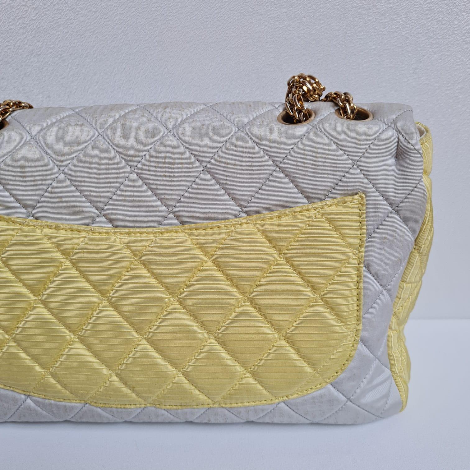 Chanel Pastel Tricolor 2.55 Canvas Quilted 227 Reissue Flap Bag For Sale 8