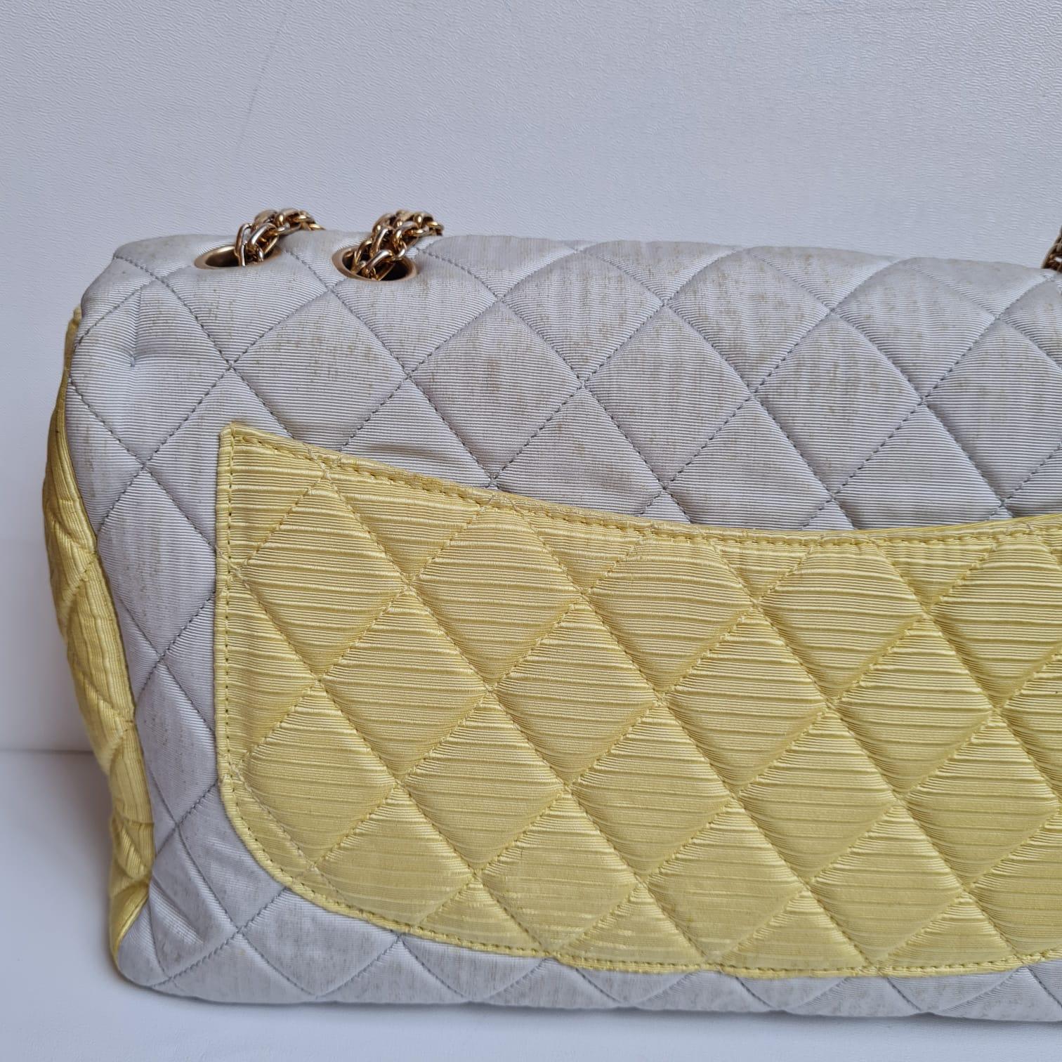 Chanel Pastel Tricolor 2.55 Canvas Quilted 227 Reissue Flap Bag For Sale 9