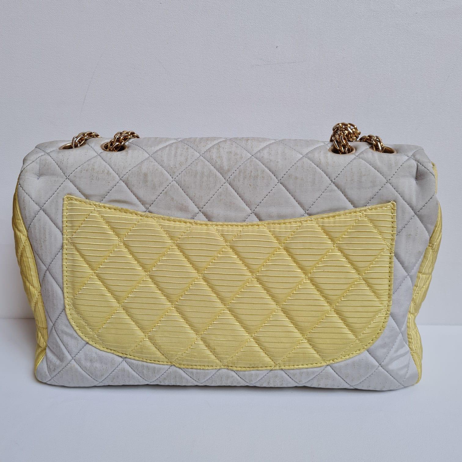 Chanel Pastel Tricolor 2.55 Canvas Quilted 227 Reissue Flap Bag For Sale 11