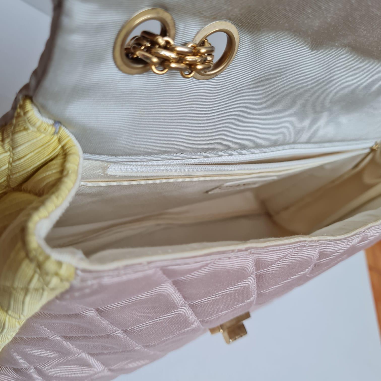 Chanel Pastel Tricolore 2.55 Canvas Quilted 227 Reissue Bag Flap en vente 5
