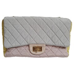 Chanel Pastel Tricolor 2.55 Canvas Quilted 227 Reissue Flap Bag